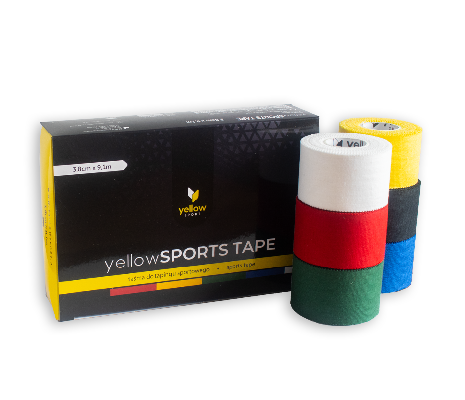 Yellow sport - "Sports tape" Blandaðir litir - 3.8cm x 9.1m, 6 stk.