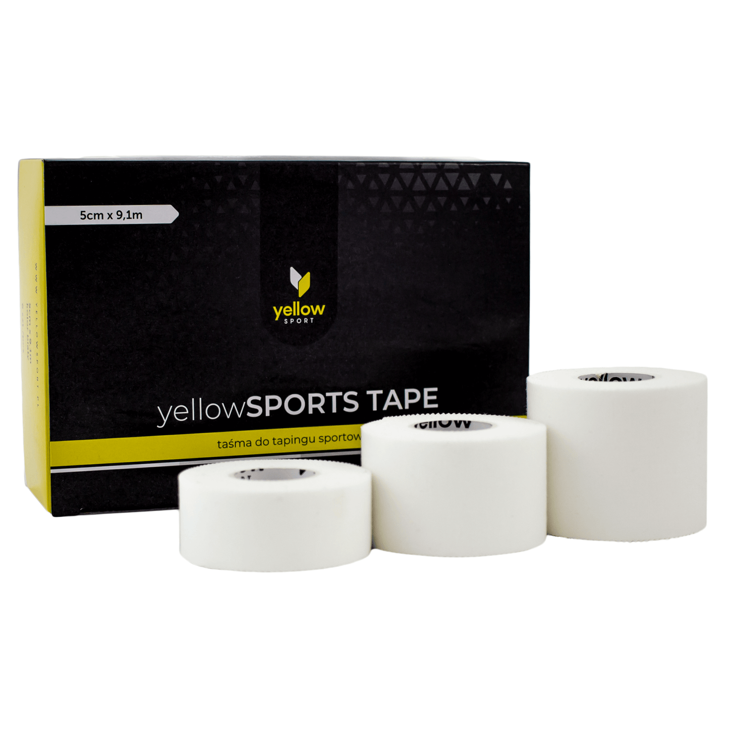 Yellow sport - Hvítt "Sports tape" 3,8cm x 9.1m, 6 stk