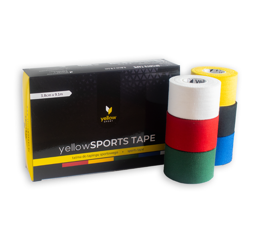 Yellow sport - "Sports tape" Blandaðir litir - 3.8cm x 9.1m, 6 stk.